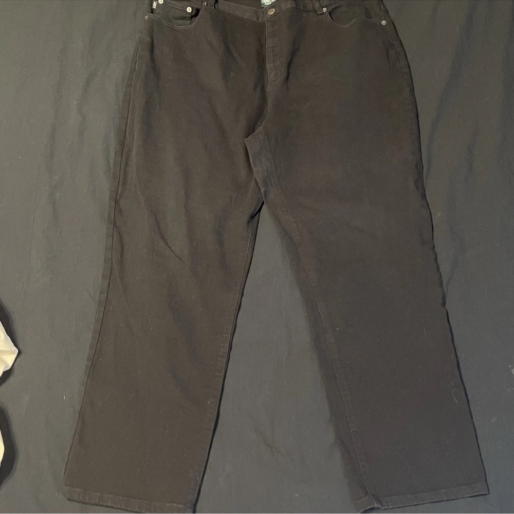 *PAIR*LRL Lauren Jeans Co Modern Straight Size 18W Black White - Picture 2 of 16